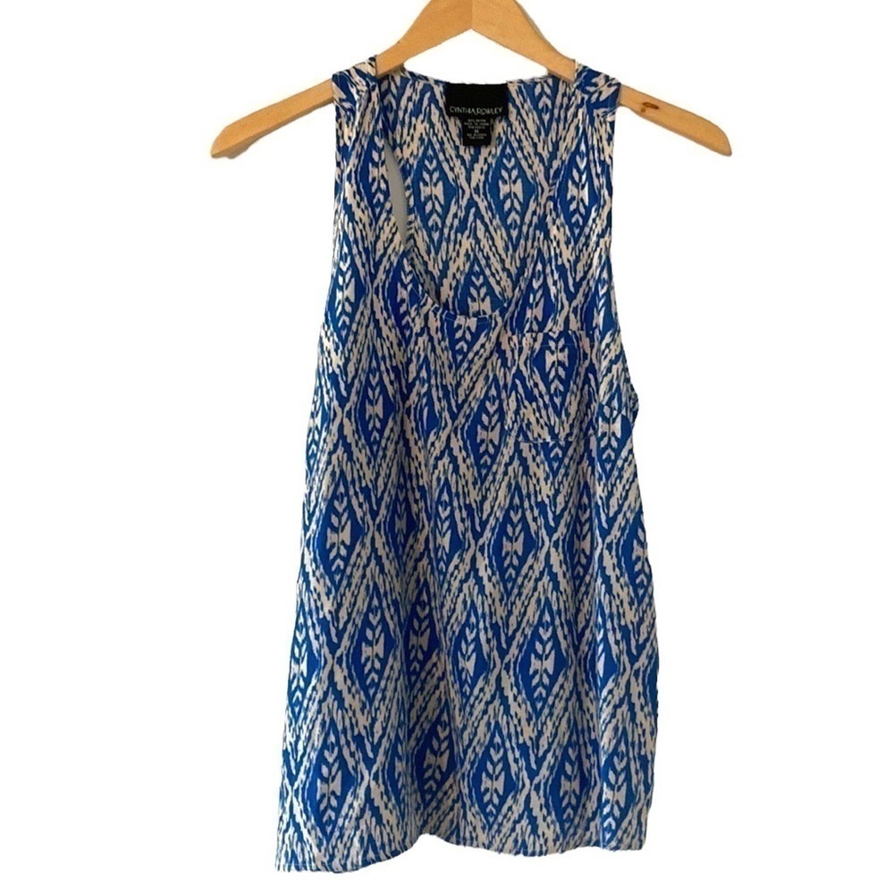 Cynthia Rowley medium blouse blue sleeveless - Picture 1 of 7